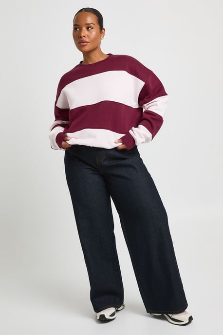 Plus Stripe Oversized Sweatshirt - Image 3