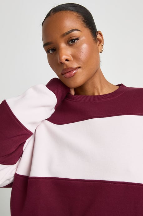 Plus Stripe Oversized Sweatshirt - Image 4