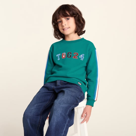 Lonk Shaun the Sheep Kids Supersoft Graphic Crew Neck Sweatshirt - Peacock Green - Image 4