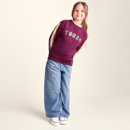 Lonk Shaun the Sheep Kids Supersoft Graphic Crew Neck Sweatshirt - Beetroot Red - Image 1