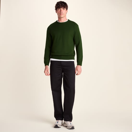 Chesney Mens Crew Neck Knit Jumper - Leaf Green - Image 1