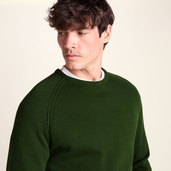 Chesney Mens Crew Neck Knit Jumper - Leaf Green - Image 6
