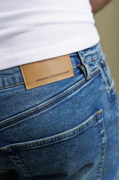 Blue Cotton Straight Leg Stretch Denim Jeans - Image 5