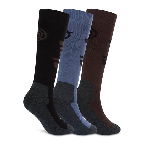 Glenshee Mens 3 Pack Technical Ski Socks - Black/Chocolate Brown/Smokey Blue - Image 3