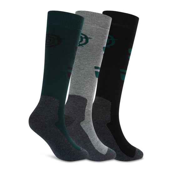 Glenshee Mens 3 Pack Technical Ski Socks - Dark Grey Marl/Midnight Green/Lt Grey Marl - Image 3