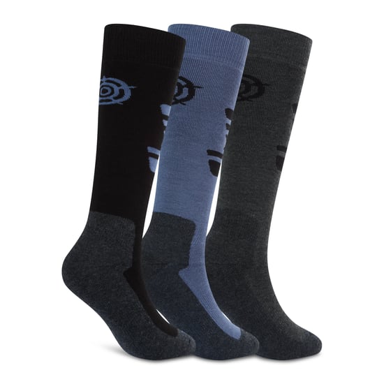 Glenshee Mens 3 Pack Technical Ski Socks - Black/Dark Grey Marl/Smokey Blue - Image 3