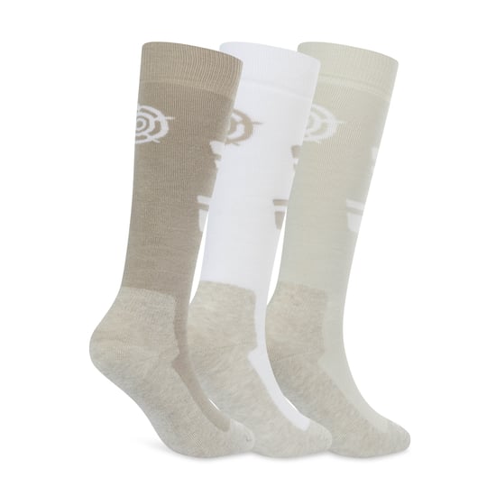 Glenshee Womens 3 Pack Technical Ski Socks - Simply Taupe/Vanilla/Optic White - Image 3