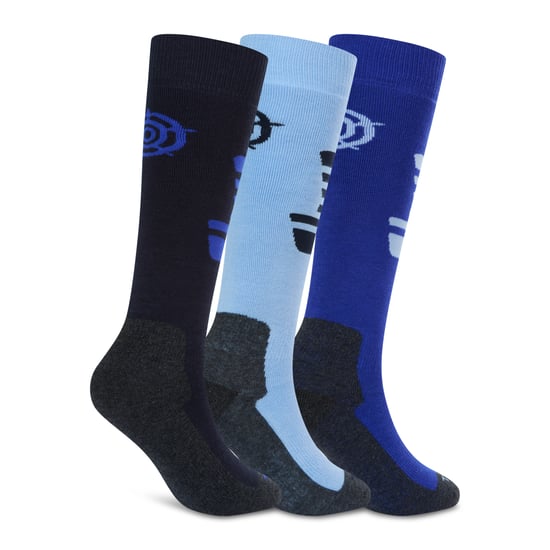 Glenshee Womens 3 Pack Technical Ski Socks - Dark Indigo/Cobalt Blue/Powder Blue - Image 3