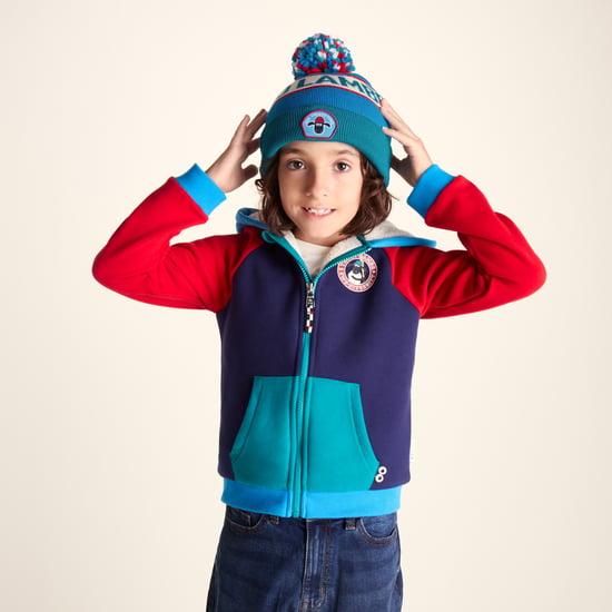 Herik Shaun the Sheep Kids Knitted Beanie Pom Pom Hat - Peacock Green/Bondi Blue - Image 1