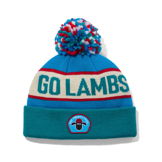 Herik Shaun the Sheep Kids Knitted Beanie Pom Pom Hat - Peacock Green/Bondi Blue - Image 4