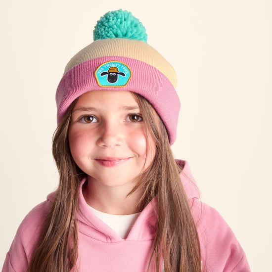 Beulah Shaun the Sheep Kids Knitted Beanie Pom Pom Hat - Woolly/Candyfloss - Image 1