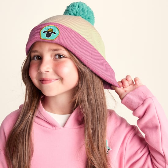 Beulah Shaun the Sheep Kids Knitted Beanie Pom Pom Hat - Woolly/Candyfloss - Image 4