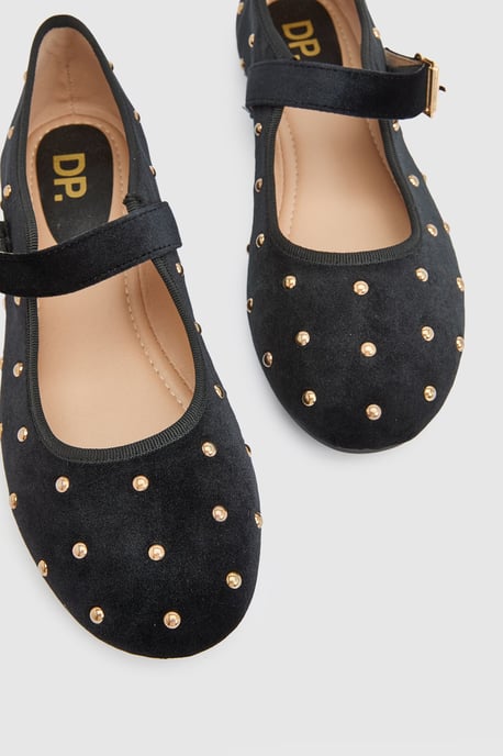 Jaz Velvet Studded Mary Jane Flats - Image 3