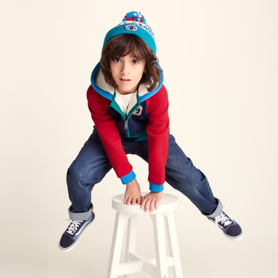Portland Shaun the Sheep Kids Supersoft Sherpa Lined Hoodie - Night Blue/Racing Red - Image 4