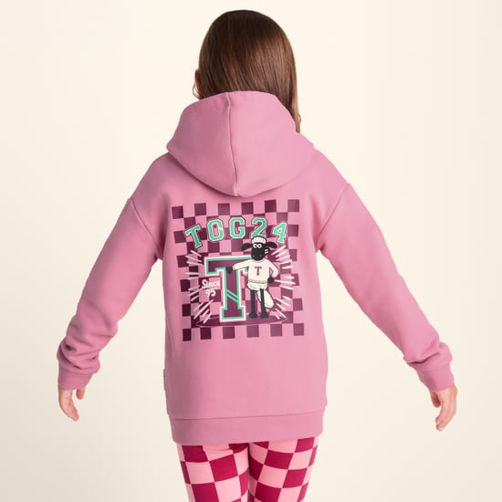 Masham Shaun the Sheep Kids Supersoft Overhead Hoodie - Beetroot Red - Image 2