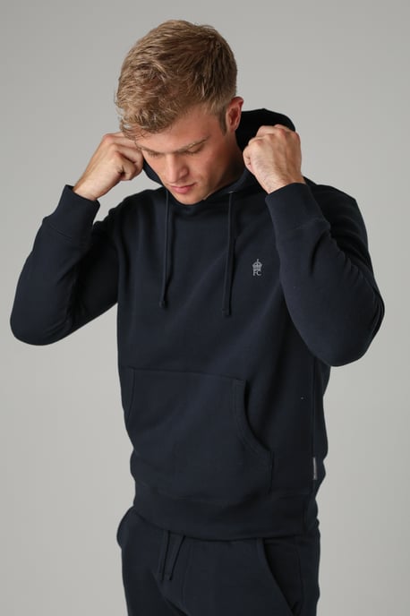 Navy Cotton Blend Hoody - Image 4