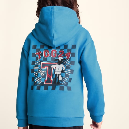 Masham Shaun the Sheep Kids Supersoft Overhead Hoodie - Bondi Blue - Image 2