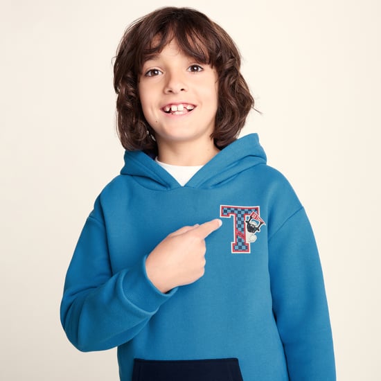 Masham Shaun the Sheep Kids Supersoft Overhead Hoodie - Bondi Blue - Image 4
