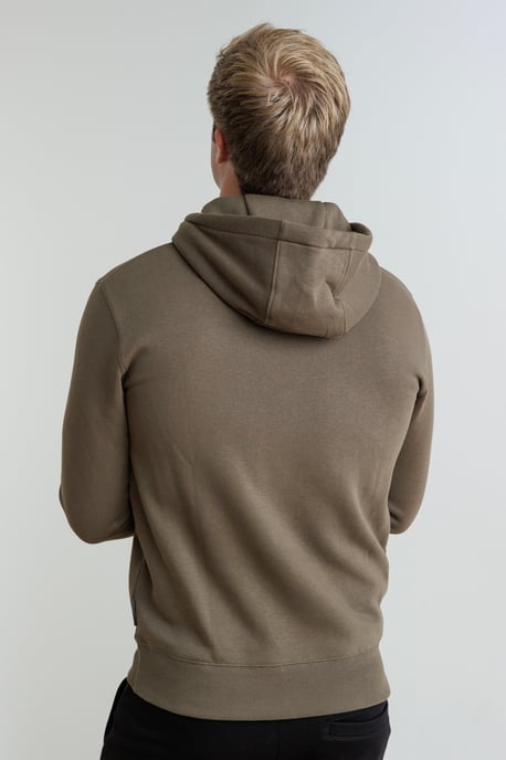 Khaki Cotton Blend Hoody - Image 2