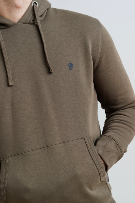 Khaki Cotton Blend Hoody - Image 4
