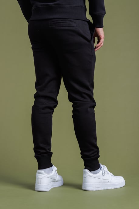 Black Cotton Blend Joggers - Image 2