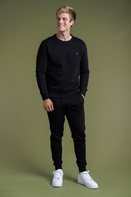 Black Cotton Blend Joggers - Image 3