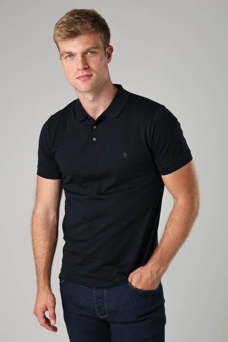 Black 3 Pack Cotton Short Sleeve Polo Shirts - Image 2