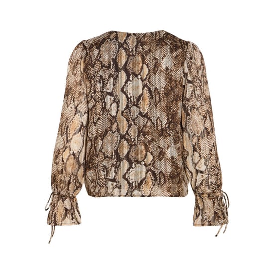 Vila visika pri l/s v-neck tie top 14117763 coffee bean - Image 2