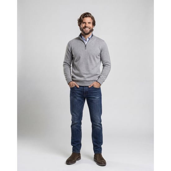 Campbell Schipperstrui mid grey melange - Image 2