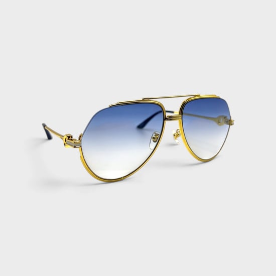 Casablanca stainless steel aviator - gold silver midnight blue gradient - Image 2
