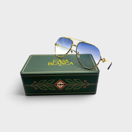Casablanca stainless steel aviator - gold silver midnight blue gradient - Image 5