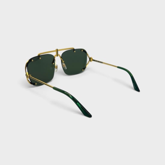 Casablanca Stainless Steel Aviator Sunglasses Yellow Gold Green - Image 4