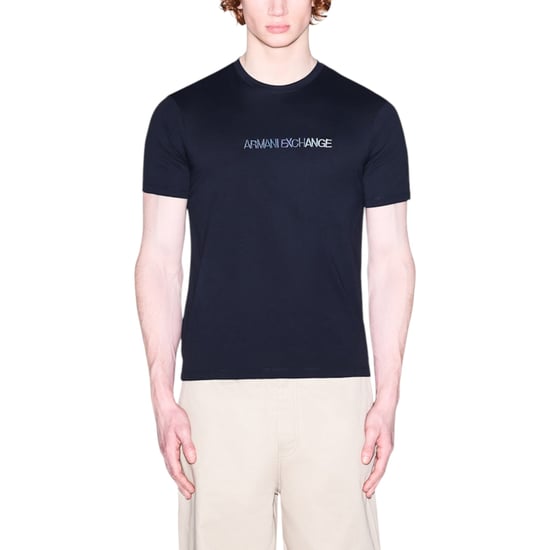 Armani Exchange Mens T-Shirts 3D Embroidered Logo Print Short Sleeve Cotton Tee - Image 1