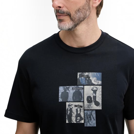 Armani Exchange AF10358 Mens T Shirts Crew Neck Graphic Print Cotton Summer Tee - Image 3
