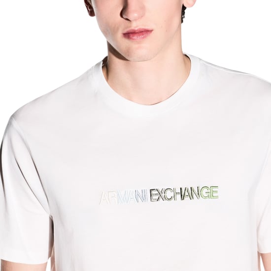 Armani Exchange Mens T-Shirts 3D Embroidered Logo Print Short Sleeve Cotton Tee - Image 3