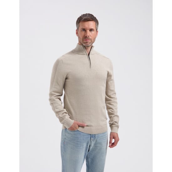 Saint Steve Elwin 20006 sand melee half zip trui - Image 1