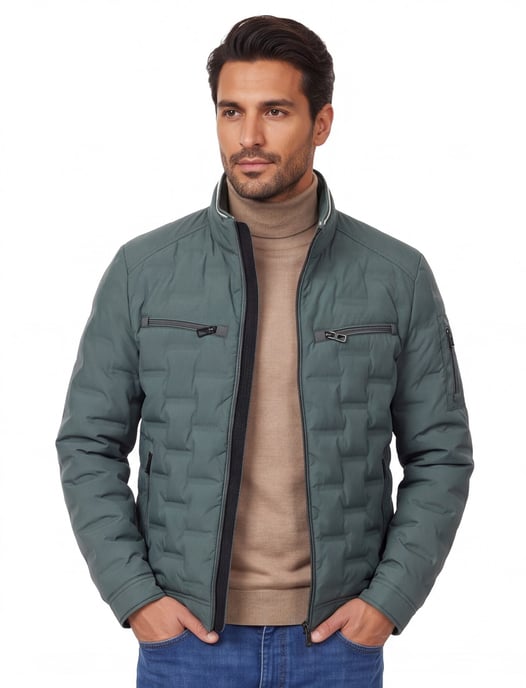 Windjack Casa Moda turquoise borstzakken rits - Image 1