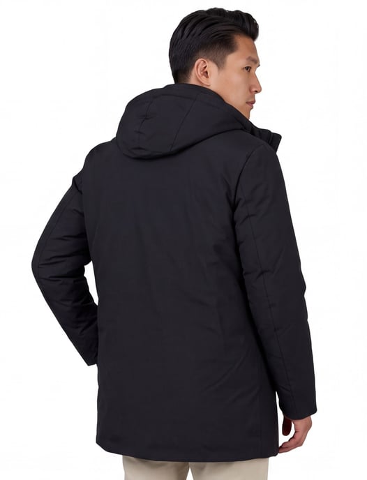 Save the Duck parka jas zwart effen capuchon - Image 2