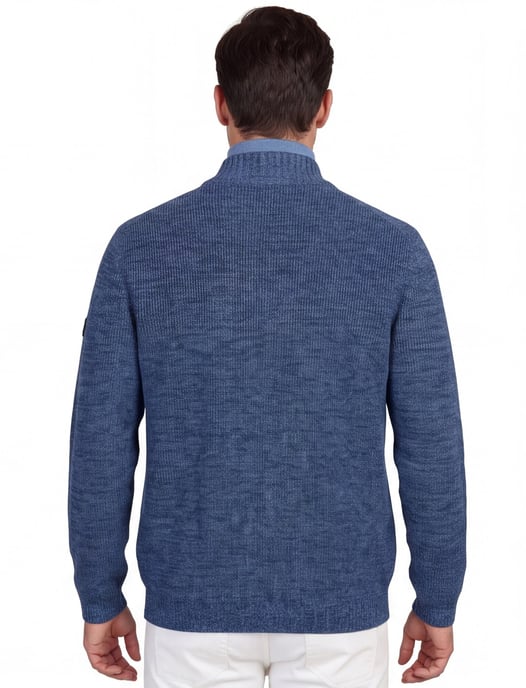 Vest Camel Active blauw gemeleerd wijde fit - Image 2