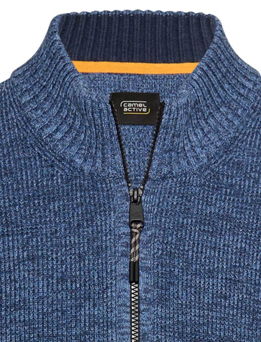 Vest Camel Active blauw gemeleerd wijde fit - Image 3