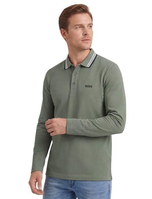 BOSS Green Plisy polo lange mouw groen Big & Tall - Image 2