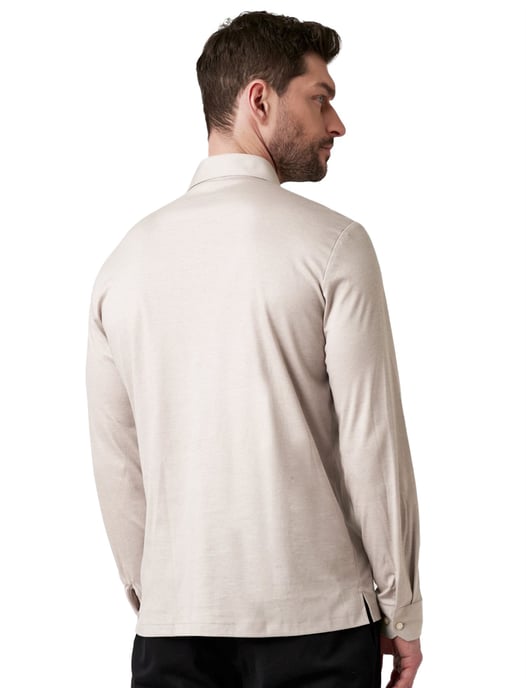 katoenen poloshirt Desoto Kent beige effen slim fit - Image 2