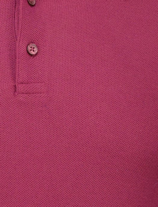 katoenen Brax knitted polo lange mouw bordeaux effen - Image 3