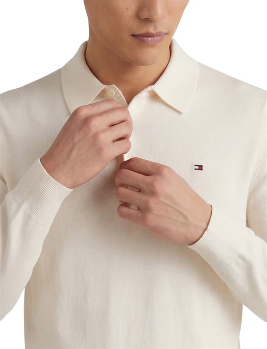 Tommy Hilfiger trui katoen normale fit effen beige - Image 2