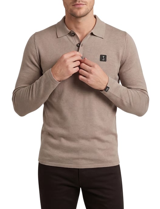 polo lange mouw Butcher of Blue beige - Image 2