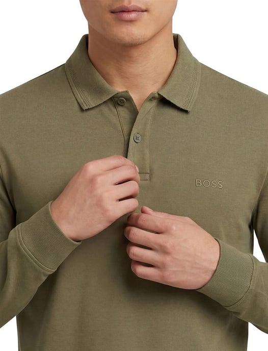 poloshirt Boss Orange groen 2-knoops katoen - Image 2