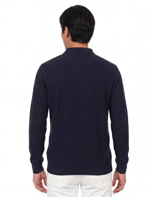 polo lange mouw Casa Moda donkerblauw - Image 2