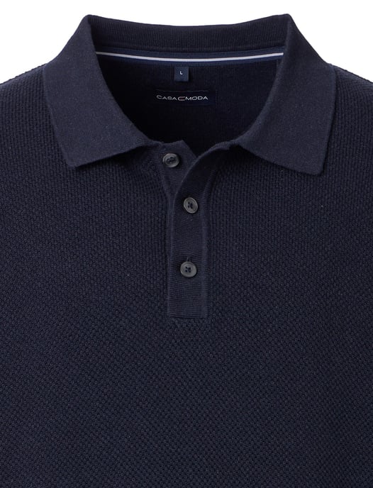 polo lange mouw Casa Moda donkerblauw - Image 3