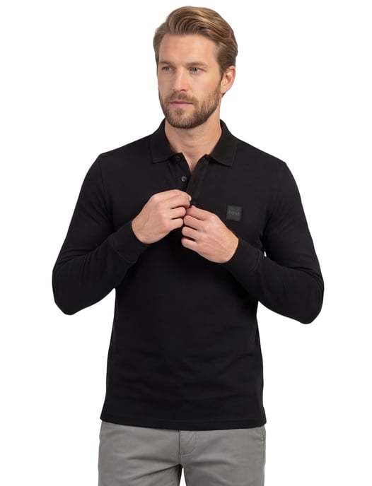 Boss Orange Passerby bruin effen lange mouw polo - Image 2