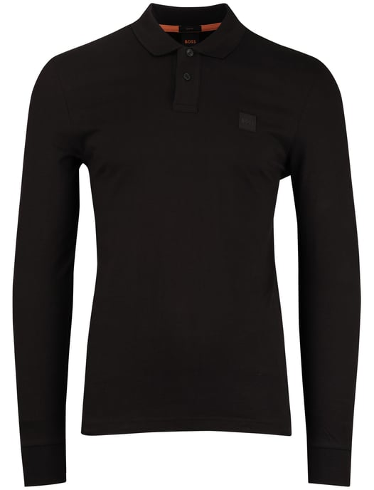 Boss Orange Passerby bruin effen lange mouw polo - Image 3